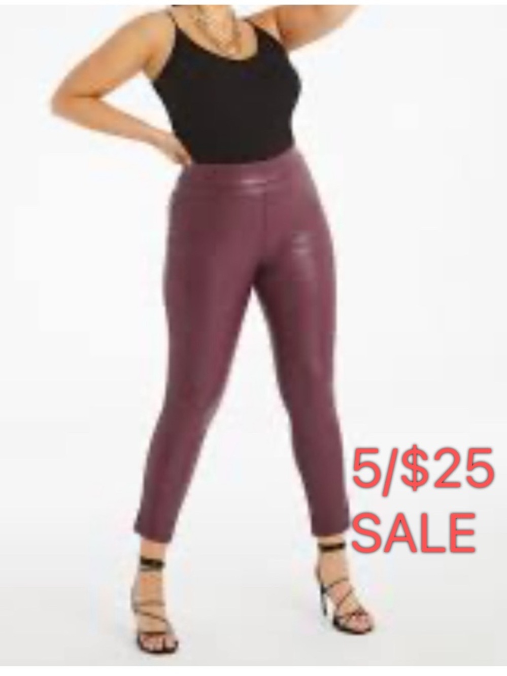 Addition Elle Faux Leather High Rise Leggings Pants Size 18/20 NEW 5/$25 SALE